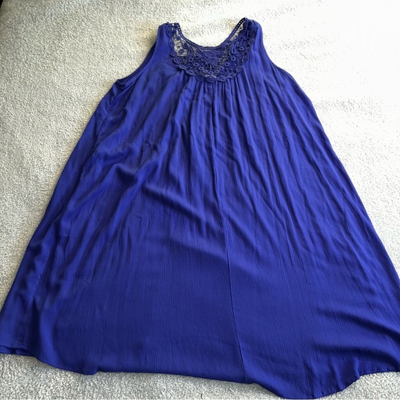 Ellos Embellished Blue Midi Tank Dress - Picture 1 of 6